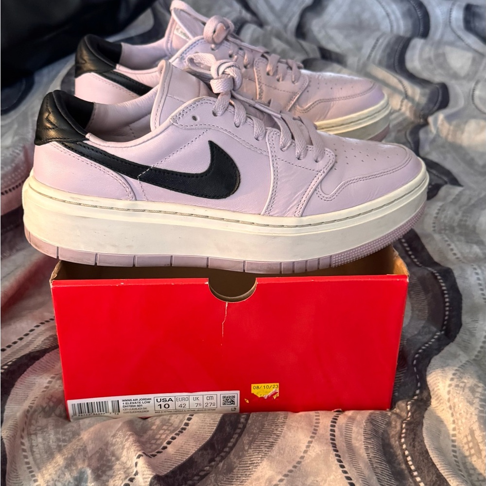 Nike lavender and Black air jordan Sneakers